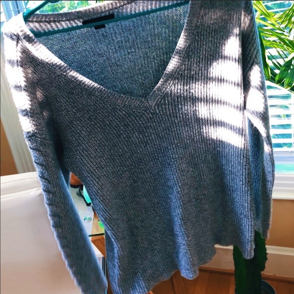 American Eagle Braided Grey Knit Pullover - Picture 5 of 7